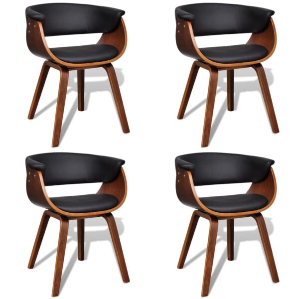 vidaXL Dining Chairs 4 pcs Bent Wood and Faux Leather - Image 2