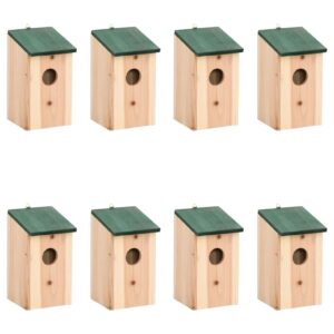 vidaXL Bird Houses 8 pcs Wood 12x12x22 cm