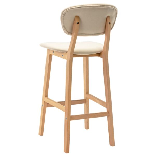 vidaXL Bar Stools 2 pcs Cream Fabric - Image 5