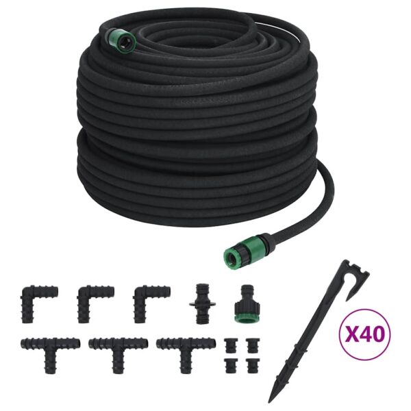 vidaXL Garden Soaker Hose Black 0.6" 100 m Rubber - Image 2