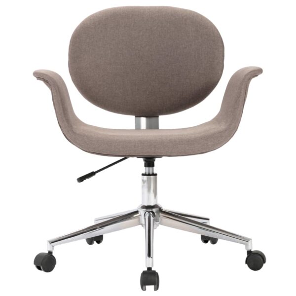 vidaXL Swivel Office Chair Taupe Fabric - Image 3