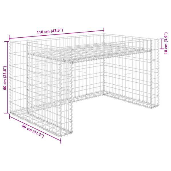 vidaXL Lawn Mower Garage with Raised Bed 110x80x60 cm Steel Wire - Image 6