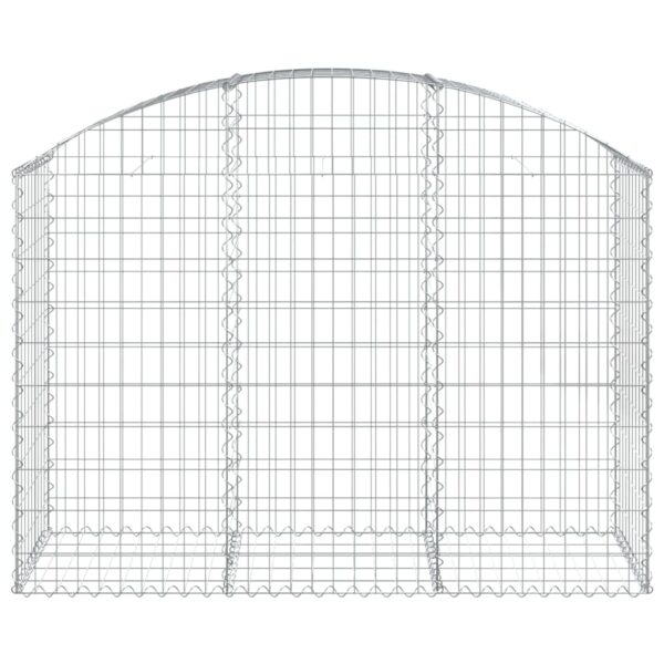 vidaXL Arched Gabion Basket 150x50x100/120 cm Galvanised Iron - Image 3