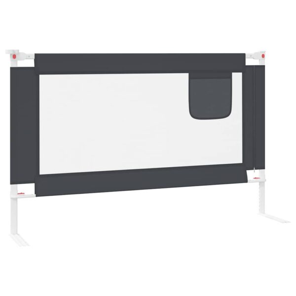 vidaXL Toddler Safety Bed Rail Dark Grey 120x25 cm Fabric - Image 5