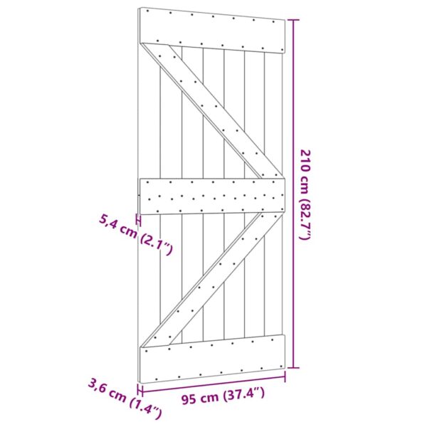 vidaXL Door NARVIK 95x210 cm Solid Wood Pine - Image 9