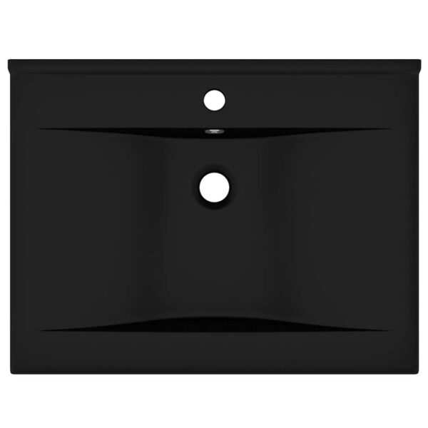 vidaXL Luxury Basin with Faucet Hole Matt Black 60x46 cm Ceramic - Image 3