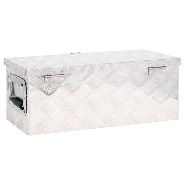 vidaXL Storage Box Silver 60x23.5x23 cm Aluminium - Image 4