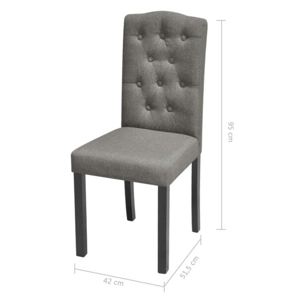 vidaXL Dining Chairs 2 pcs Grey Fabric - Image 7