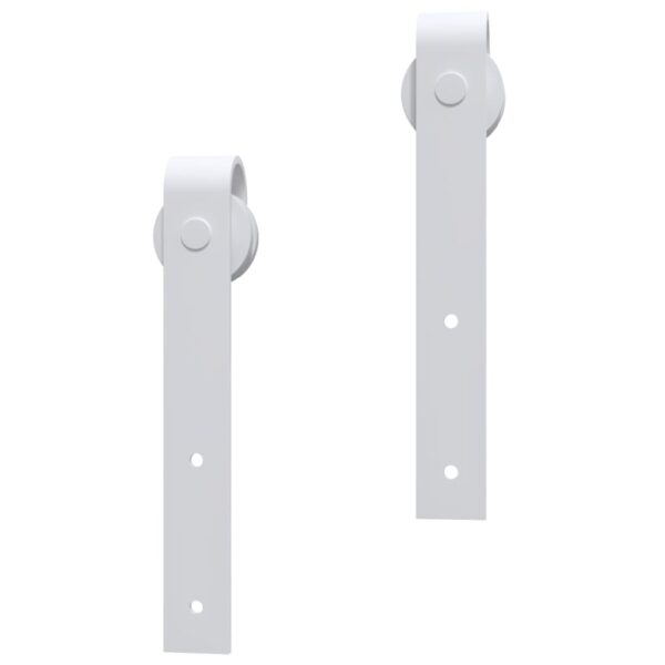 vidaXL Sliding Door Hardware Kit 200 cm Steel White - Image 5