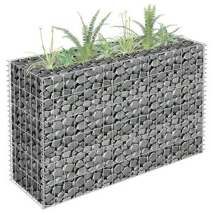 vidaXL Gabion Raised Bed Galvanised Steel 90x30x60 cm