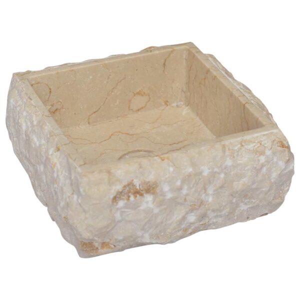 vidaXL Sink Cream 30x30x13 cm Marble - Image 5