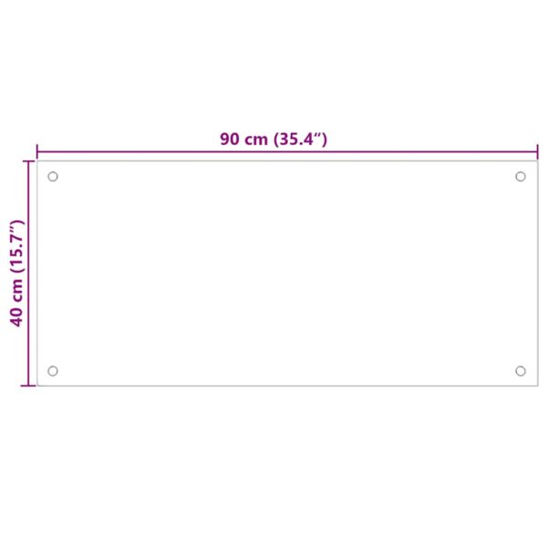 vidaXL Kitchen Backsplash Transparent 90x40 cm Tempered Glass - Image 10