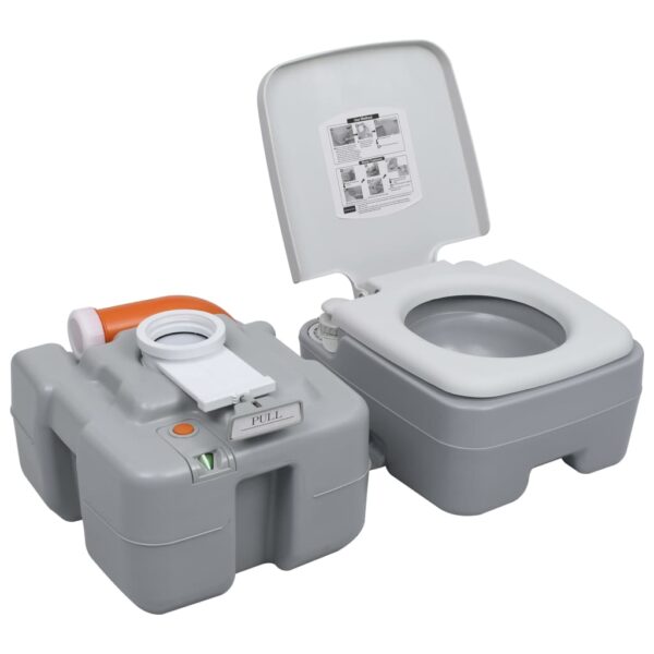vidaXL Portable Camping Toilet Grey 20+10 L - Image 4