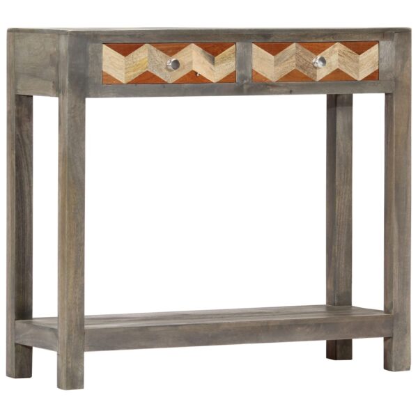vidaXL Console Table Grey 86x30x76 cm Solid Mango Wood - Image 1