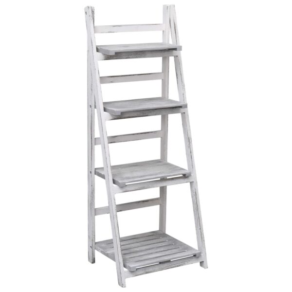 vidaXL 4-Tier Plant Stand Grey 43x33x113 cm Wood - Image 1