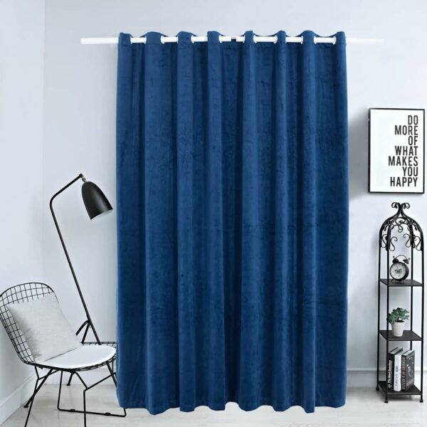 vidaXL Blackout Curtain with Metal Rings Velvet Dark Blue 290x245 cm - Image 1