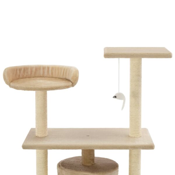 vidaXL Cat Tree with Sisal Scratching Posts 95 cm Beige - Image 4