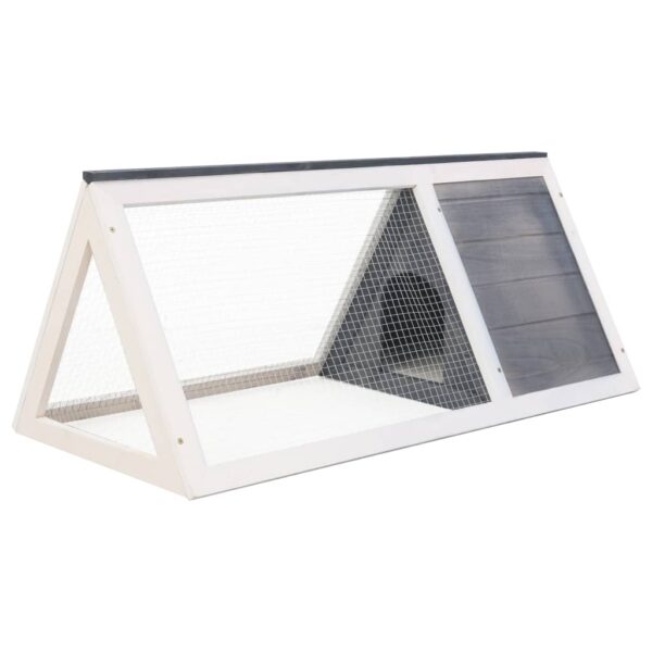 vidaXL Animal Rabbit Cage Grey Wood - Image 4