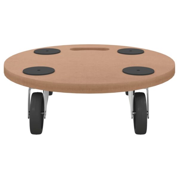 vidaXL Dolly Trolleys 6 pcs Round Engineered Wood - Image 4