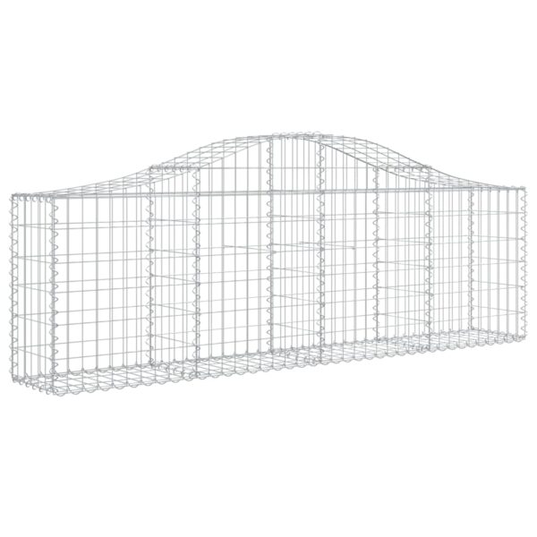 vidaXL Arched Gabion Basket 200x30x60/80 cm Galvanised Iron - Image 2