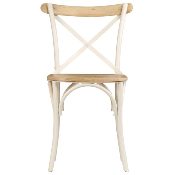 vidaXL Cross Chairs 2 pcs White Solid Mango Wood - Image 4