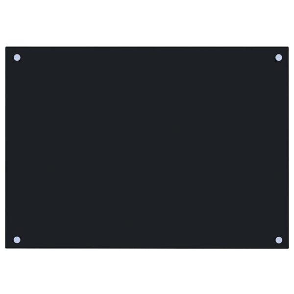 vidaXL Kitchen Backsplash Black 70x50 cm Tempered Glass - Image 2