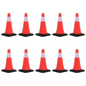 vidaXL Reflective Traffic Cones with Heavy Bases 10 pcs 50 cm