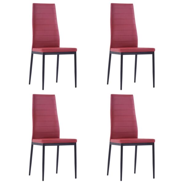vidaXL Five Piece Dining Set Wine Red - Image 6