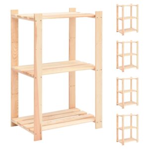 vidaXL 3-Tier Storage Racks 5 pcs 60x38x90 cm Solid Wood Pine 150 kg