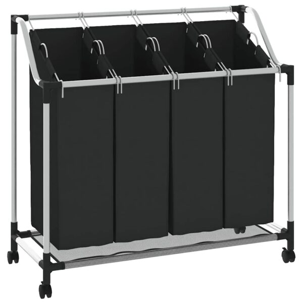 Laundry sorter with 4 bags black grey - Image 2