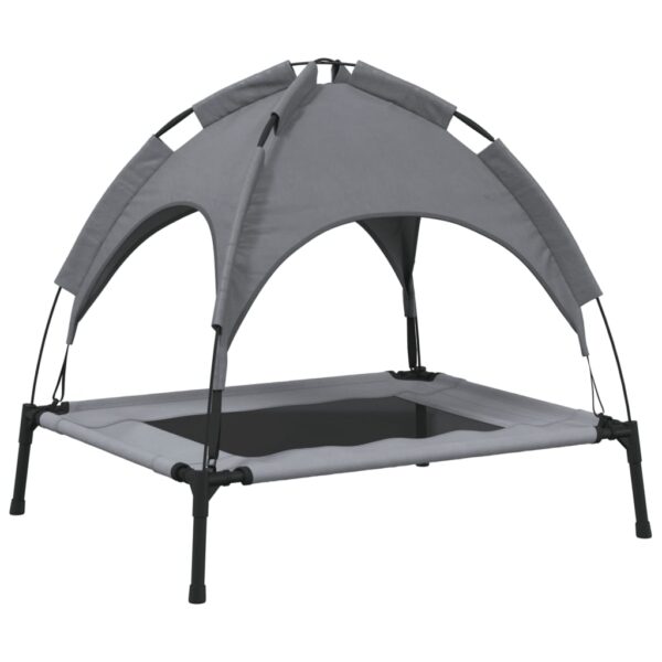 vidaXL Dog Bed with Canopy Anthracite Oxford Fabric and Steel - Image 6