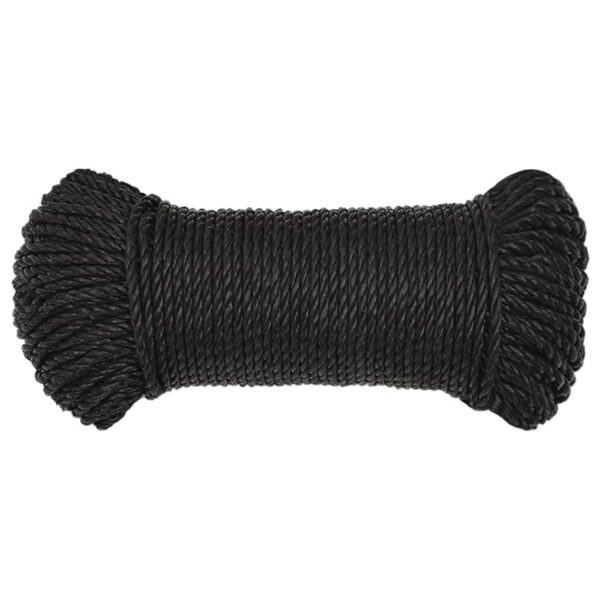 vidaXL Work Rope Black 8 mm 100 m Polypropylene - Image 3