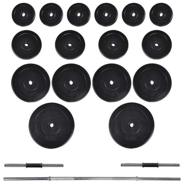 vidaXL Barbell Squat Rack with Barbell and Dumbbell Set 60.5 kg - Image 8