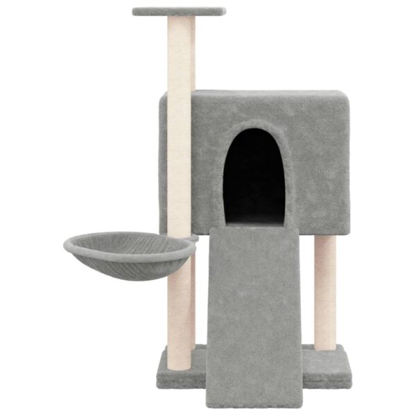 vidaXL Cat Tree with Sisal Scratching Posts Light Grey 96 cm - Image 3