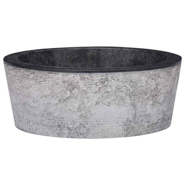 vidaXL Sink Black Ø40x15 cm Marble - Image 1