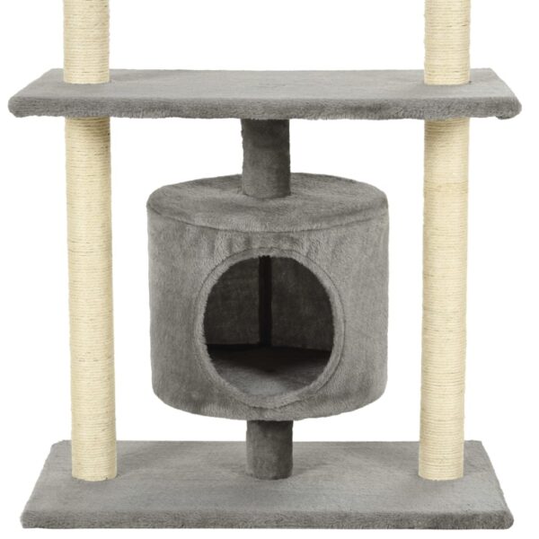 vidaXL Cat Tree with Sisal Scratching Posts 95 cm Grey - Image 7