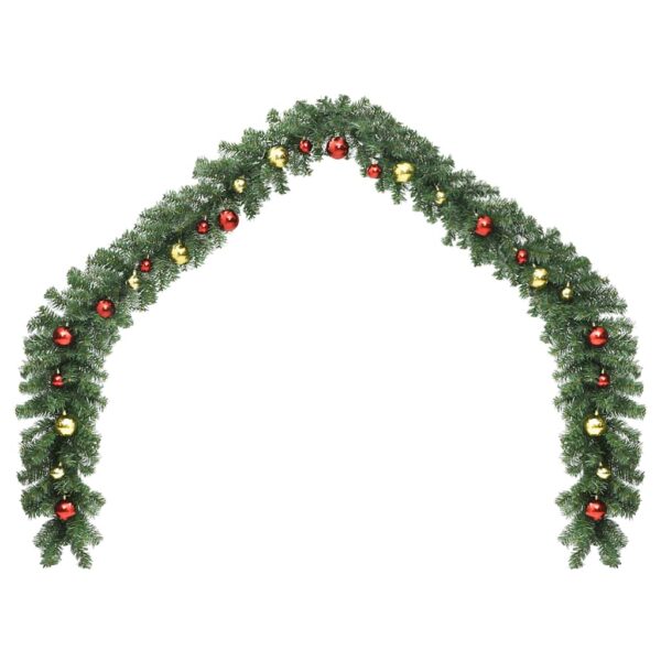 vidaXL Christmas Garland Decorated with Baubles and LED Lights 5 m - Image 2
