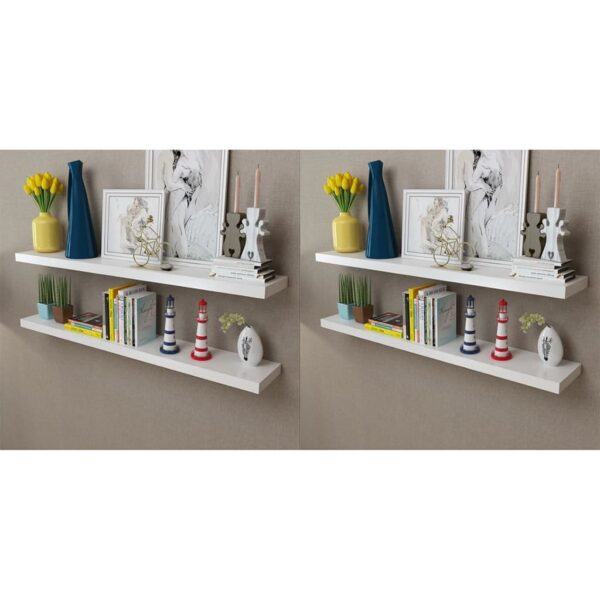 vidaXL Wall Shelves 4 pcs White 120 cm - Image 1