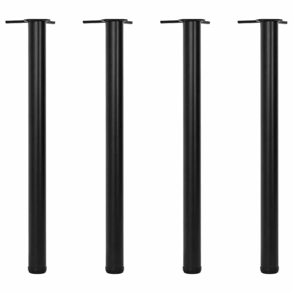 vidaXL 4 Height Adjustable Table Legs Black 870 mm - Image 1