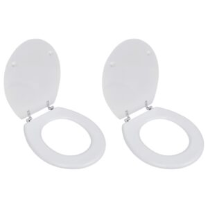 vidaXL Toilet Seats with Lids 2 pcs MDF White