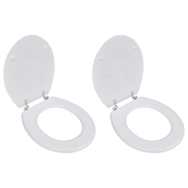 vidaXL Toilet Seats with Lids 2 pcs MDF White - Image 1