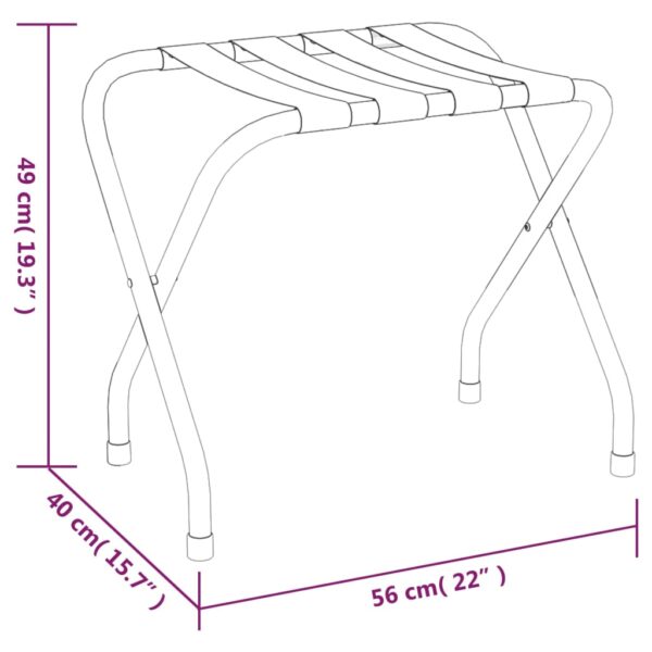 vidaXL Luggage Rack Black 56x40x49 cm - Image 7