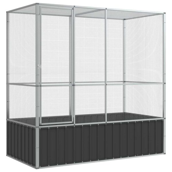 vidaXL Aviary Silver 210.5x107x212 cm Steel - Image 2