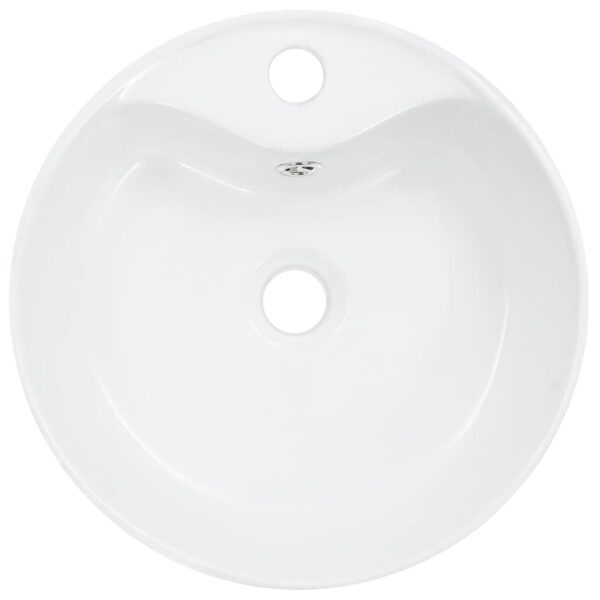 vidaXL Wash Basin with Overflow 36x13 cm Ceramic White - Image 4