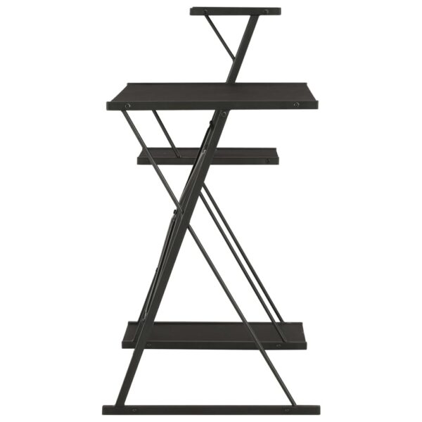 vidaXL Desk with Shelf Black 116x50x93 cm - Image 4