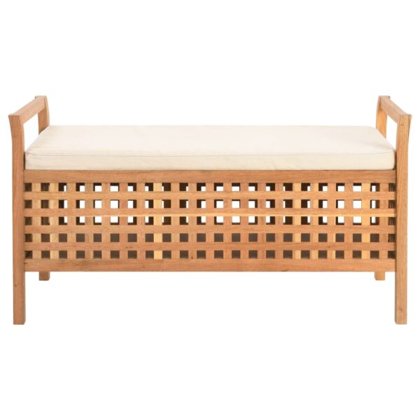vidaXL Storage Bench 93x49x49 cm Solid Walnut Wood - Image 2