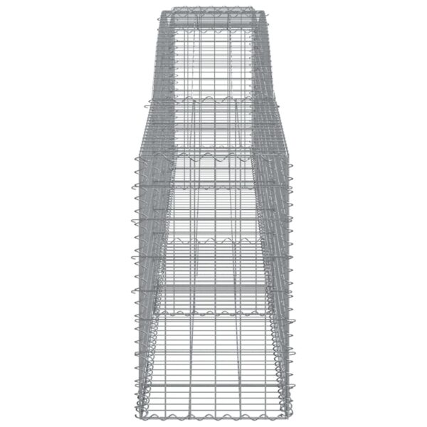 vidaXL Arched Gabion Basket 400x50x80/100 cm Galvanised Iron - Image 4