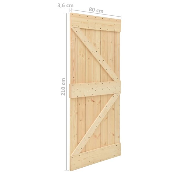 vidaXL Door 80x210 cm Solid Pine Wood - Image 9