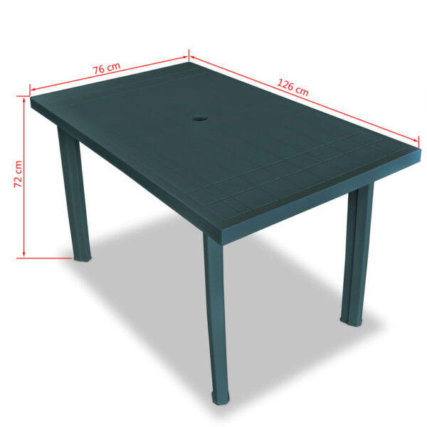 vidaXL 5 Piece Outdoor Dining Set Plastic Green - Image 10