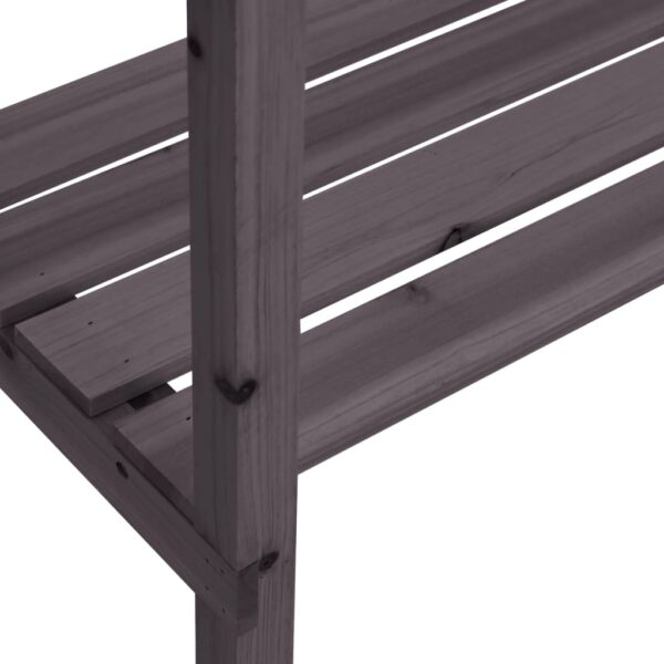 vidaXL Plant Table with Shelf Grey 78x38x82.5 cm Solid Wood Fir - Image 8